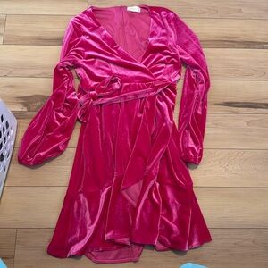 Altered state velvet hot pink dress large